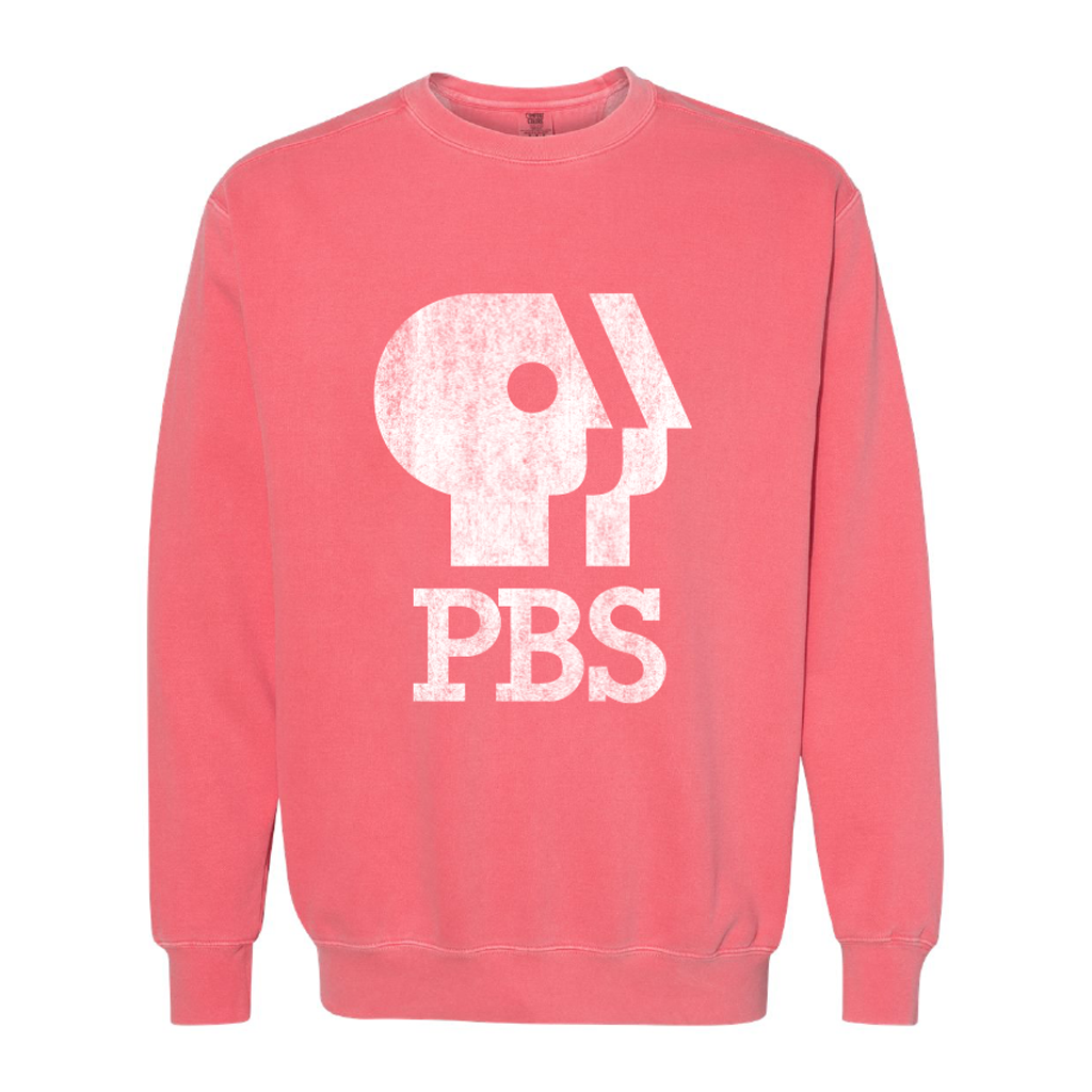 PBS 1980s Distressed Logo Garment-Dyed Crewneck Sweatshirt