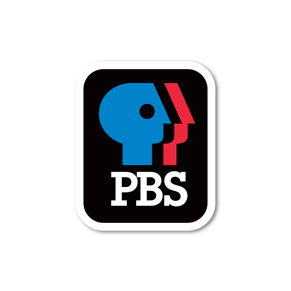 PBS 1980s Multi-Color Logo Sticker