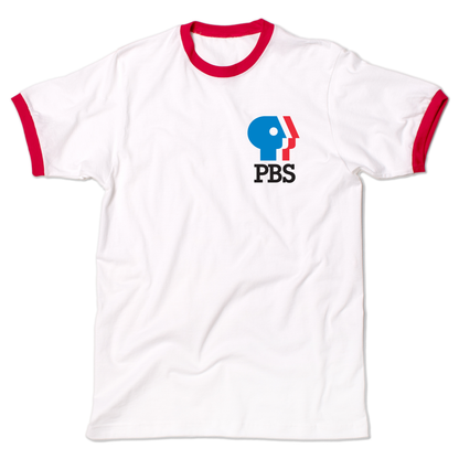 PBS 1980s Logo Chest Print Ringer Shirt