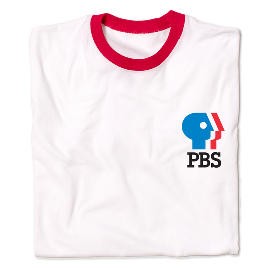 PBS 1980s Logo Chest Print Ringer Shirt