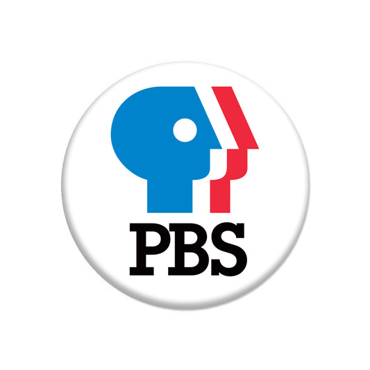 PBS 1980s Multi Color Logo Button