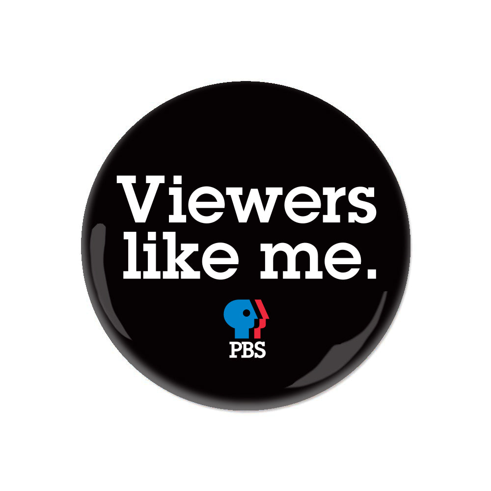 Viewers Like Me 1980s Logo Button