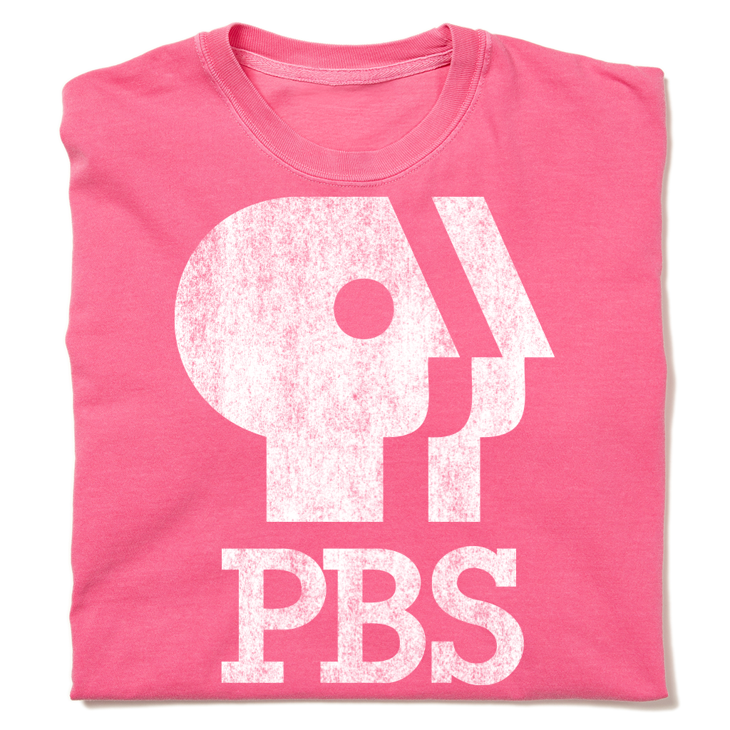 PBS 1980s Distressed Logo Garment-Dyed Shirt