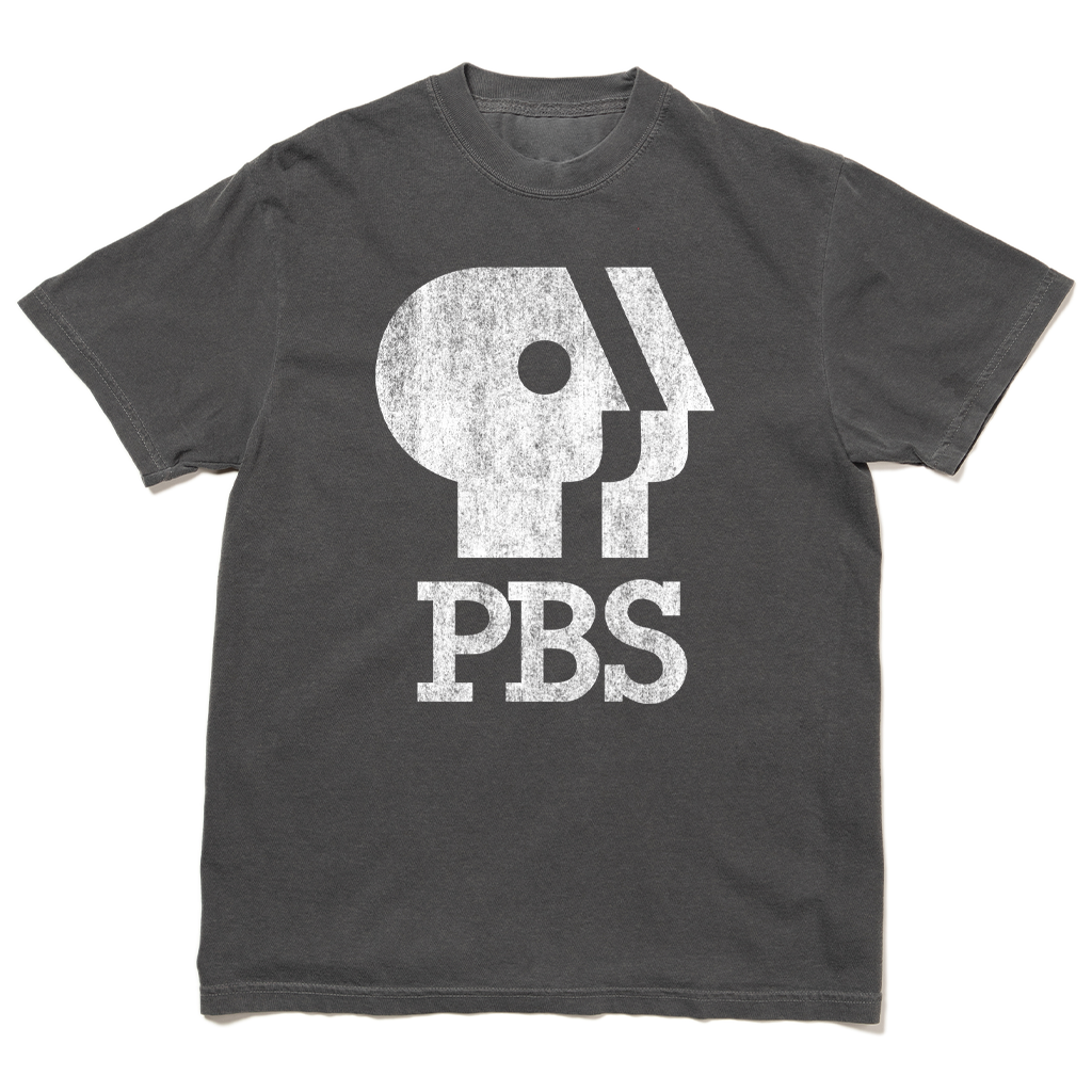 PBS 1980s Distressed Logo Garment-Dyed Shirt