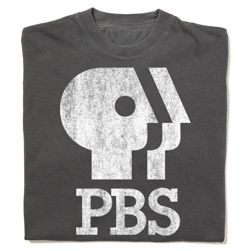 PBS 1980s Distressed Logo Garment-Dyed Shirt
