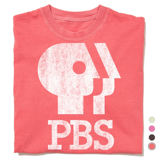 PBS 1980s Distressed Logo Garment-Dyed Shirt
