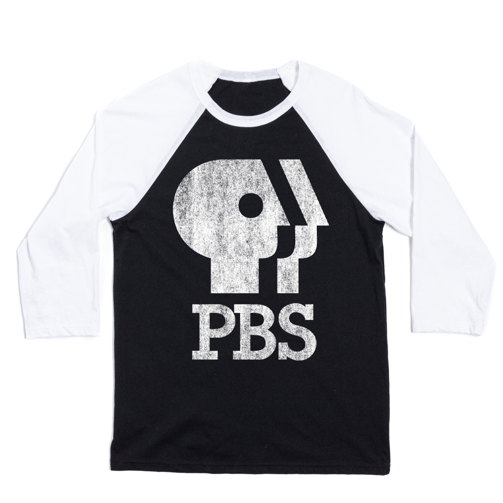 PBS 1980s Distressed Logo Raglan Shirt