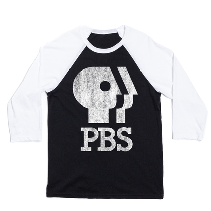 PBS 1980s Distressed Logo Raglan Shirt