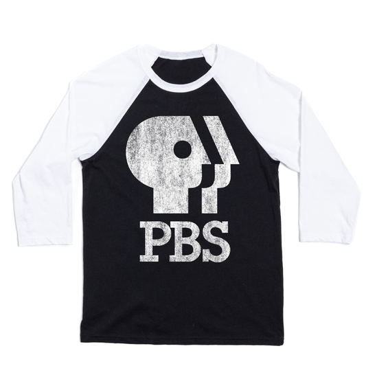 PBS 1980s Distressed Logo Raglan Shirt