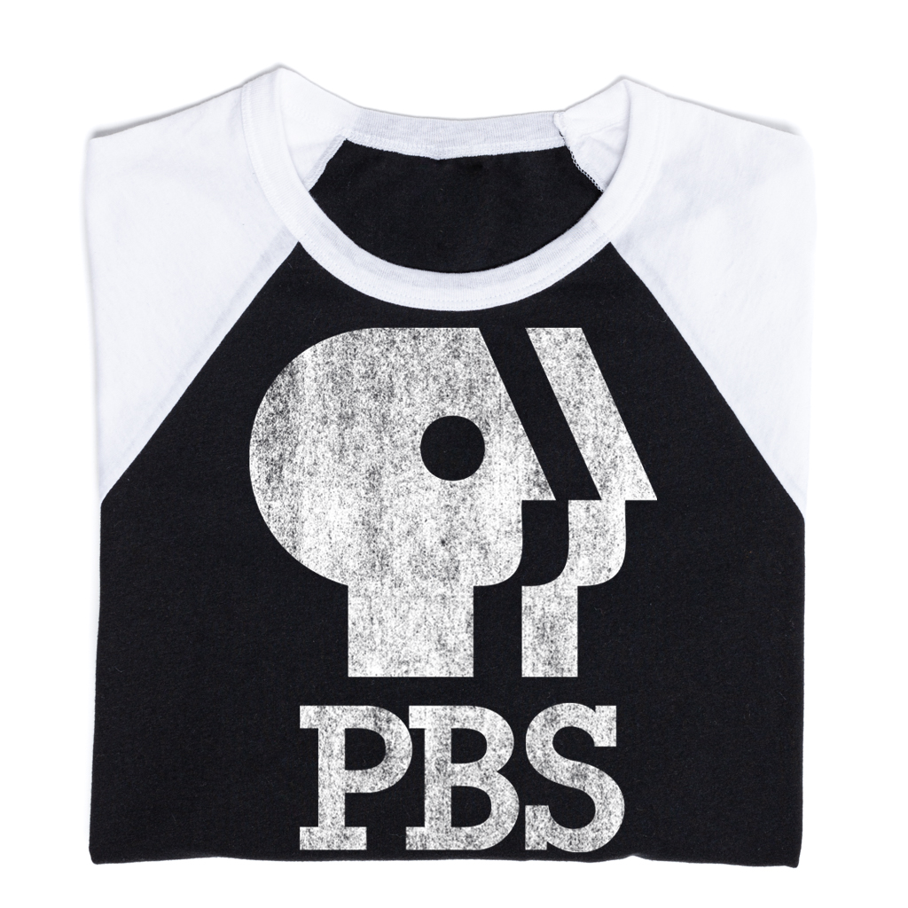 PBS 1980s Distressed Logo Raglan Shirt