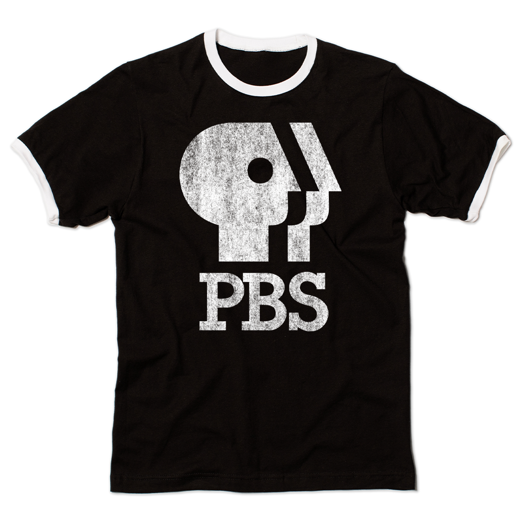 PBS 1980s Distressed Logo Ringer Shirt