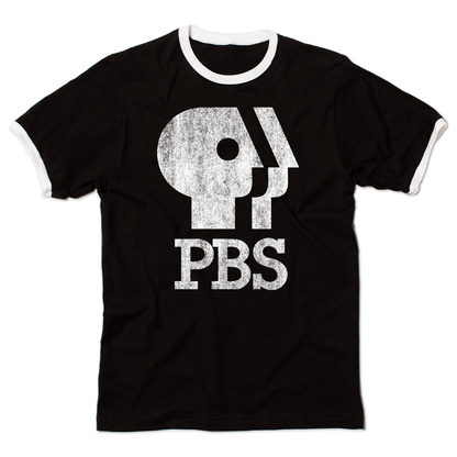PBS 1980s Distressed Logo Ringer Shirt