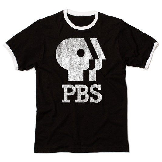 PBS 1980s Distressed Logo Ringer Shirt