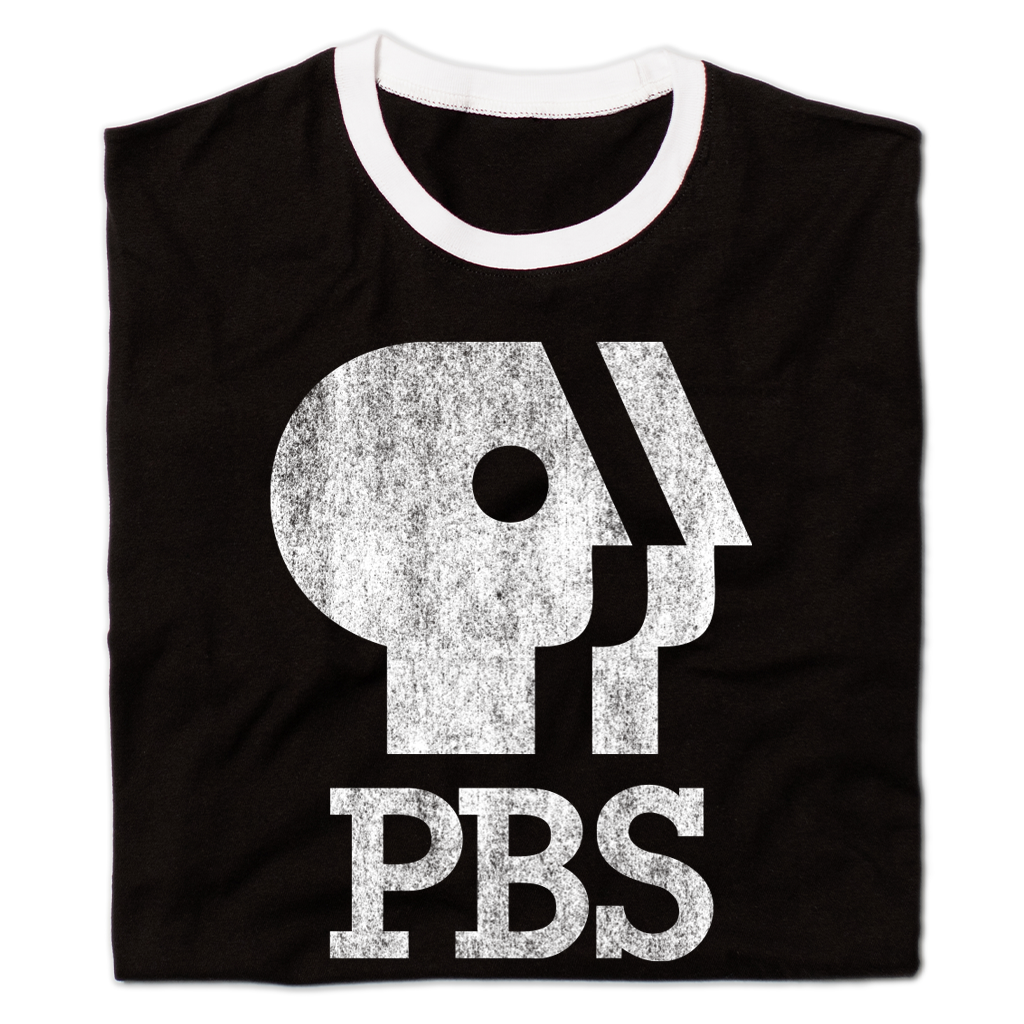 PBS 1980s Distressed Logo Ringer Shirt