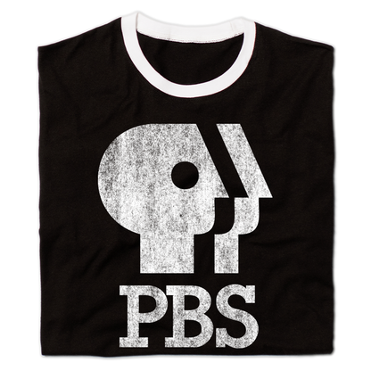 PBS 1980s Distressed Logo Ringer Shirt