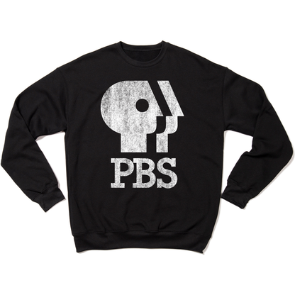 PBS 1980s Distressed Logo Crewneck Sweatshirt