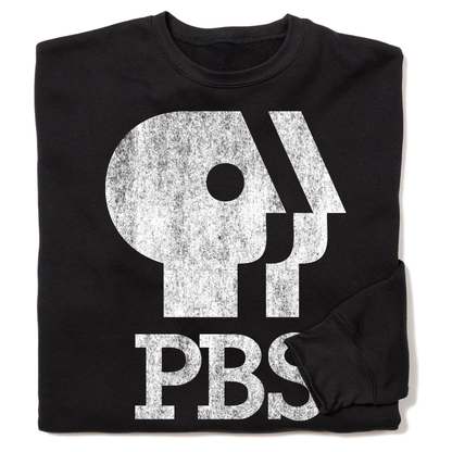 PBS 1980s Distressed Logo Crewneck Sweatshirt