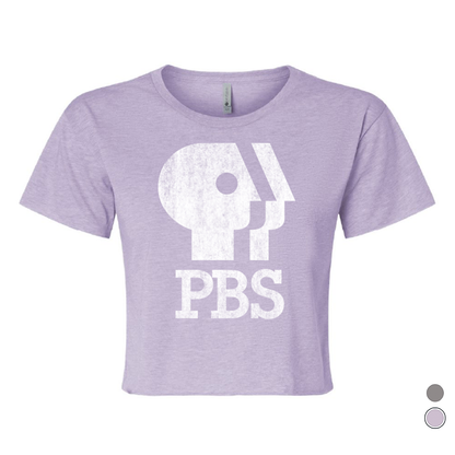 PBS 1980s Distressed Logo Festival Crop Top