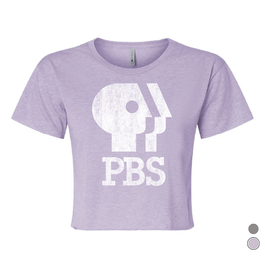 PBS 1980s Distressed Logo Festival Crop Top
