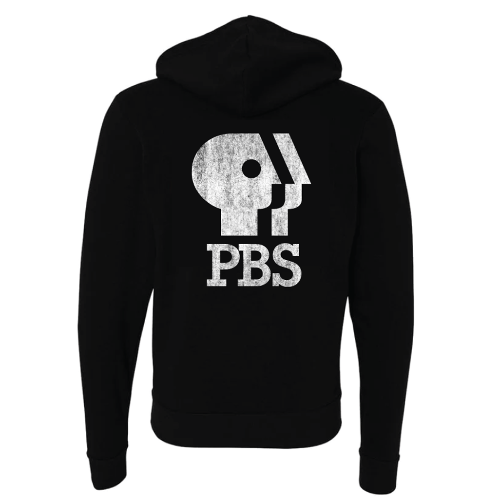 PBS 1980s Distressed Logo Zip-Up Hooded Sweatshirt