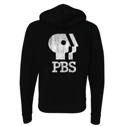 PBS 1980s Distressed Logo Zip-Up Hooded Sweatshirt