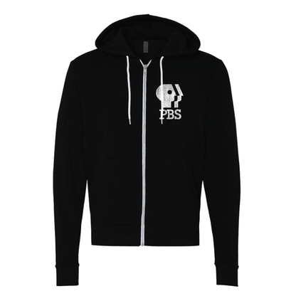 PBS 1980s Distressed Logo Zip-Up Hooded Sweatshirt