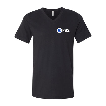PBS Logo Chest Print V-Neck Shirt