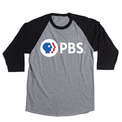 PBS Red White and Blue Logo Raglan Shirt