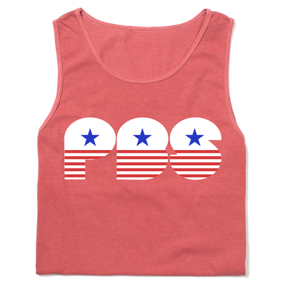 PBS Retro Stars and Stripes Garment-Dyed Tank Top