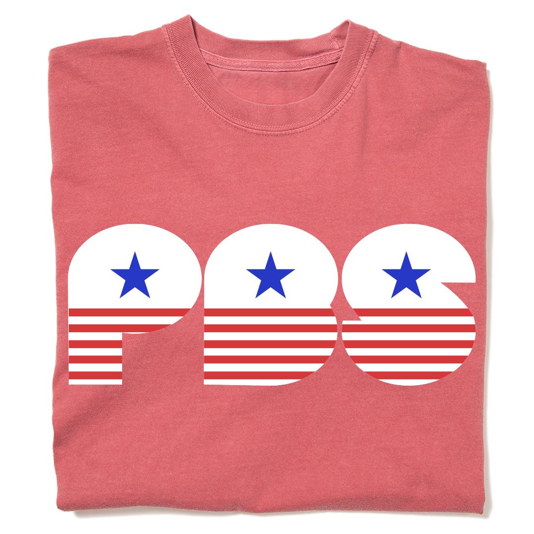 PBS Retro Stars and Stripes Garment-Dyed Heavyweight Shirt
