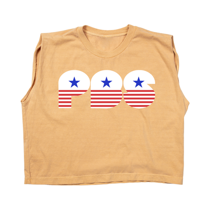 PBS 1970s Retro Stars Muscle Crop Women's Shirt