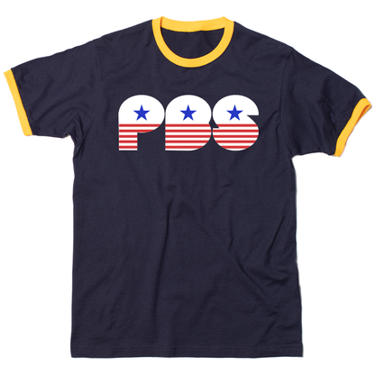 PBS 1970s Retro Stars Ringer Shirt