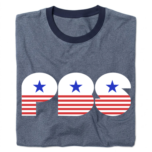 PBS Retro Stars and Stripes Ringer Shirt