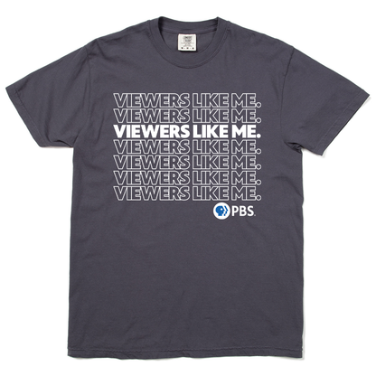 Viewers Like Me Repeated Logo Garment-Dyed Shirt