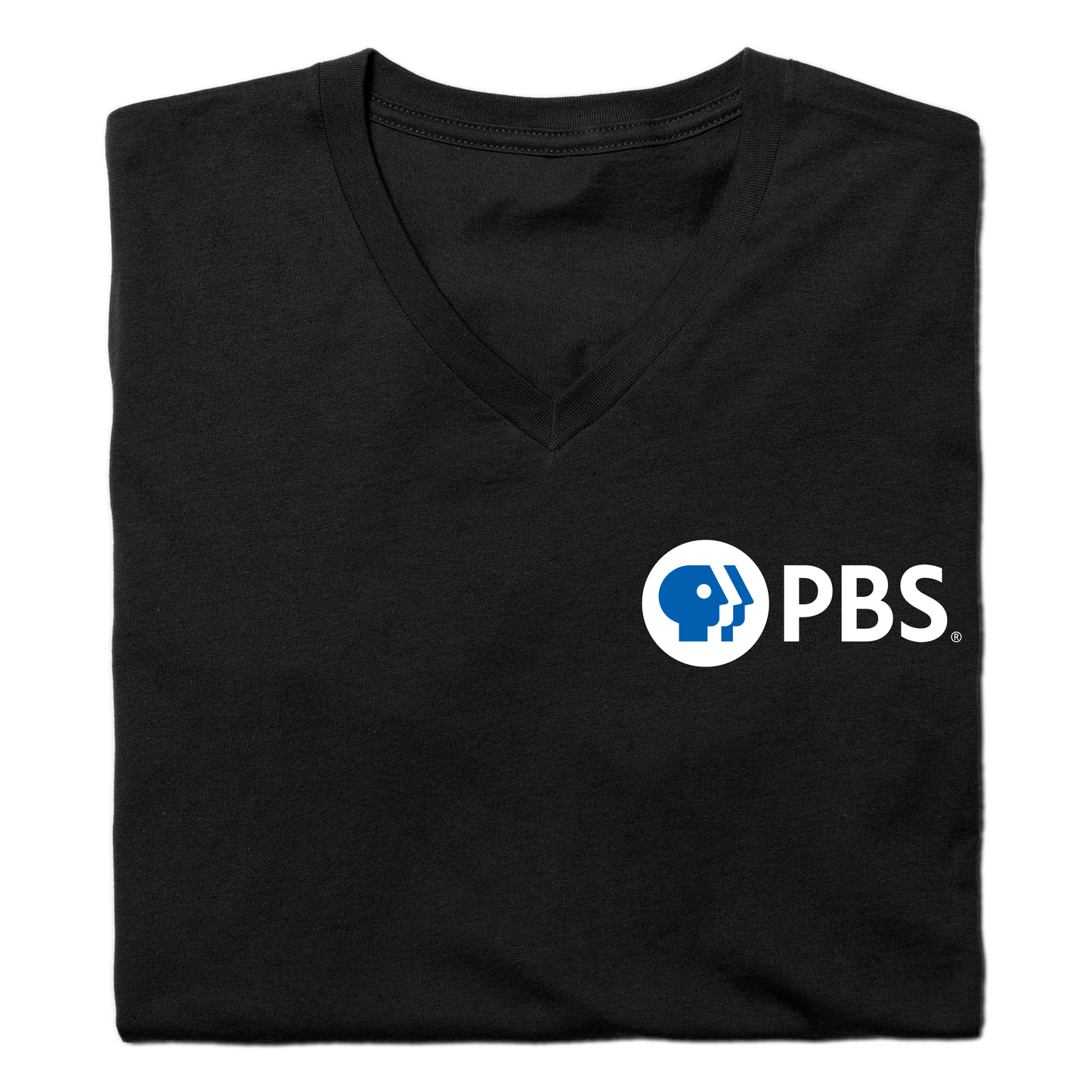 PBS Logo Chest Print V-Neck Shirt