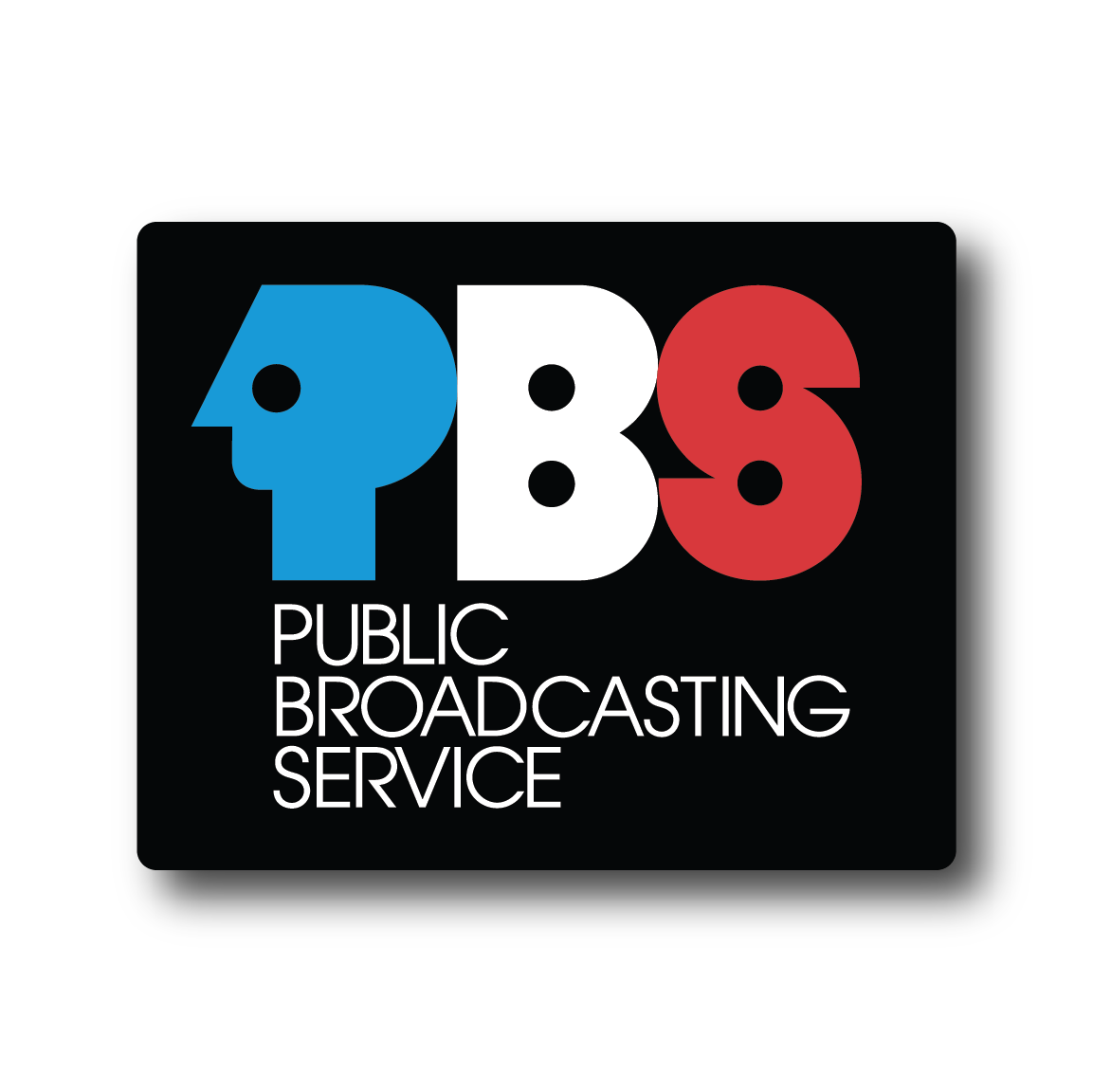 PBS 1970s Red White and Blue Logo Sticker