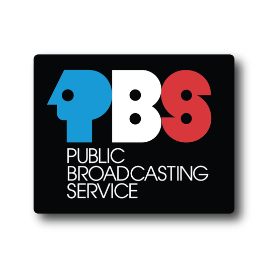 PBS 1970s Red White and Blue Logo Sticker