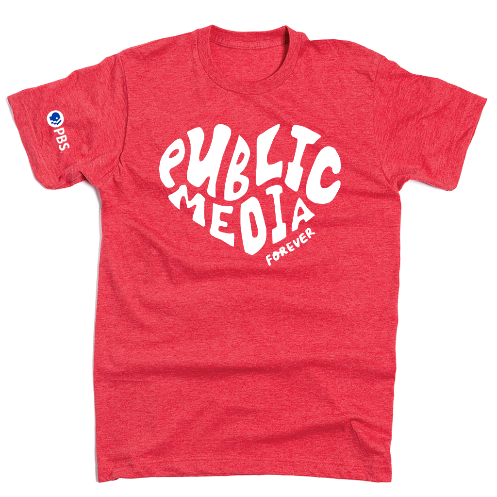 Public Media Forever Heart Text Shirt