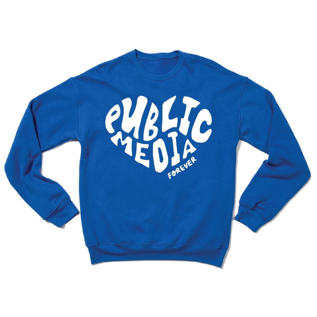 Public Media Forever Heart Text Crewneck Sweatshirt