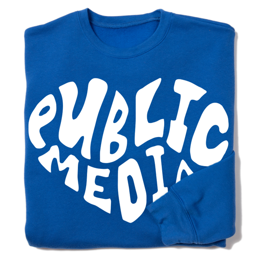 Public Media Forever Heart Text Crewneck Sweatshirt