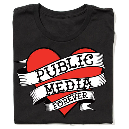 Public Media Forever Graphic Heart Logo Women's Cut Shirt
