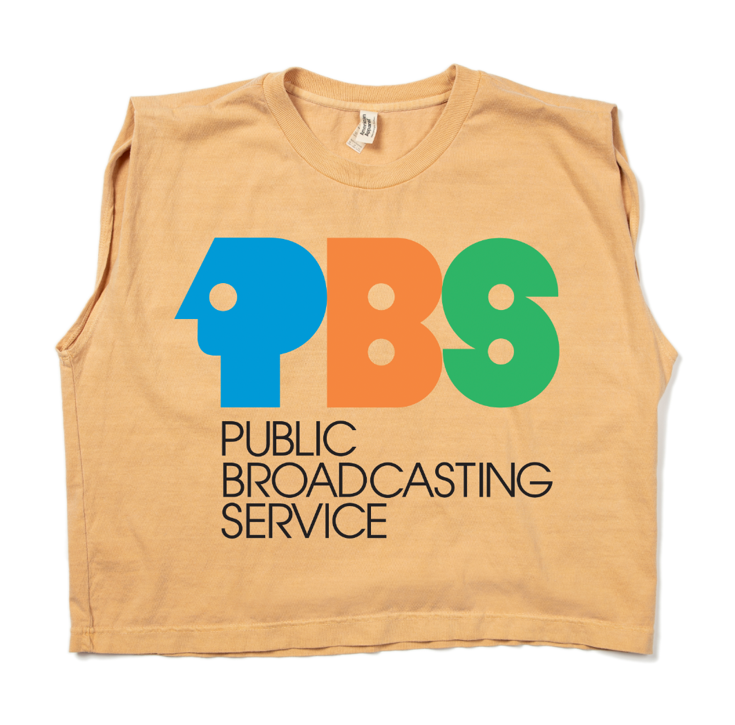 PBS 1970s Logo Muscle Crop Women's Shirt
