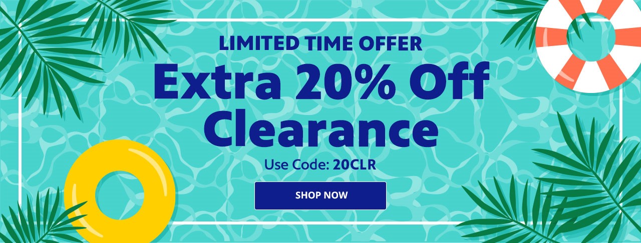 Extra 20% off Clearance. Use code 20CLR at checkout. Limited Time Only!

