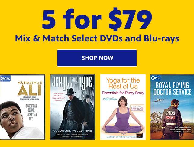 Buy 5 for $79 on select DVDs & Blu-rays. No code required!