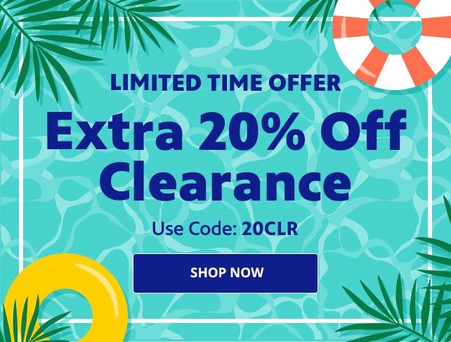 Extra 20% off Clearance. Use code 20CLR at checkout. Limited Time Only!
