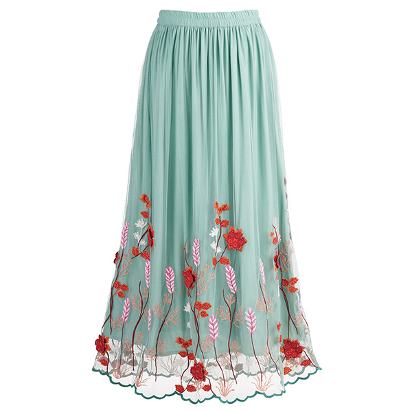 Embroidered Wildflowers Skirt | Shop.PBS.org
