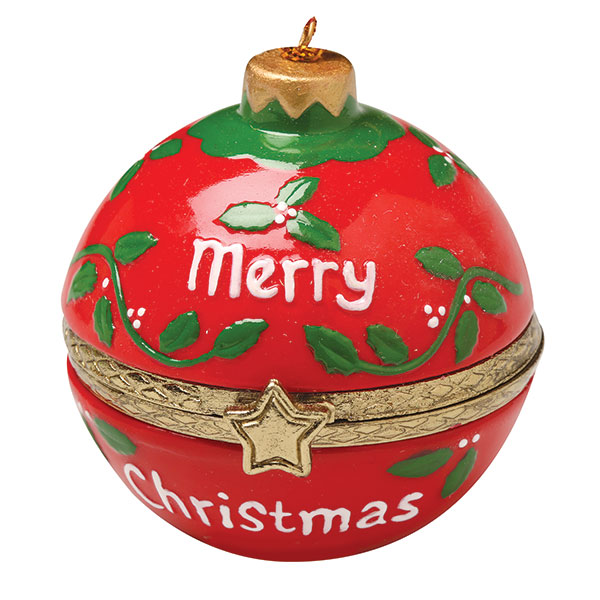 gatear Arrepentimiento La Internet Porcelain Surprise Ornament - Merry Christmas Round | Shop.PBS.org