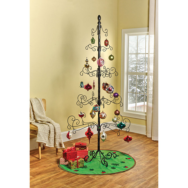 Christmas Tree with Black and Brass Ornaments