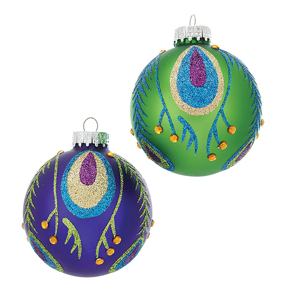 Glass Peacock Ball Ornaments Set Of 4 – DesignedBy The Boss