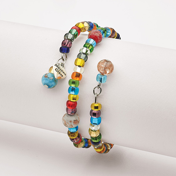 Amazon.com: Murano Glass Beaded Stretch Bracelet, Murano Glass Rainbow  Bracelet made with Dainty 1/8